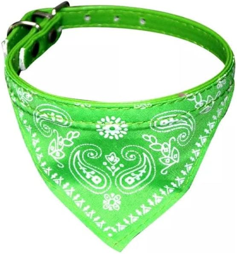 New Adjustable Leather Collar Bandana Neck Scarf Dog Puppy Cat Kitten - Vibrant Color Choices