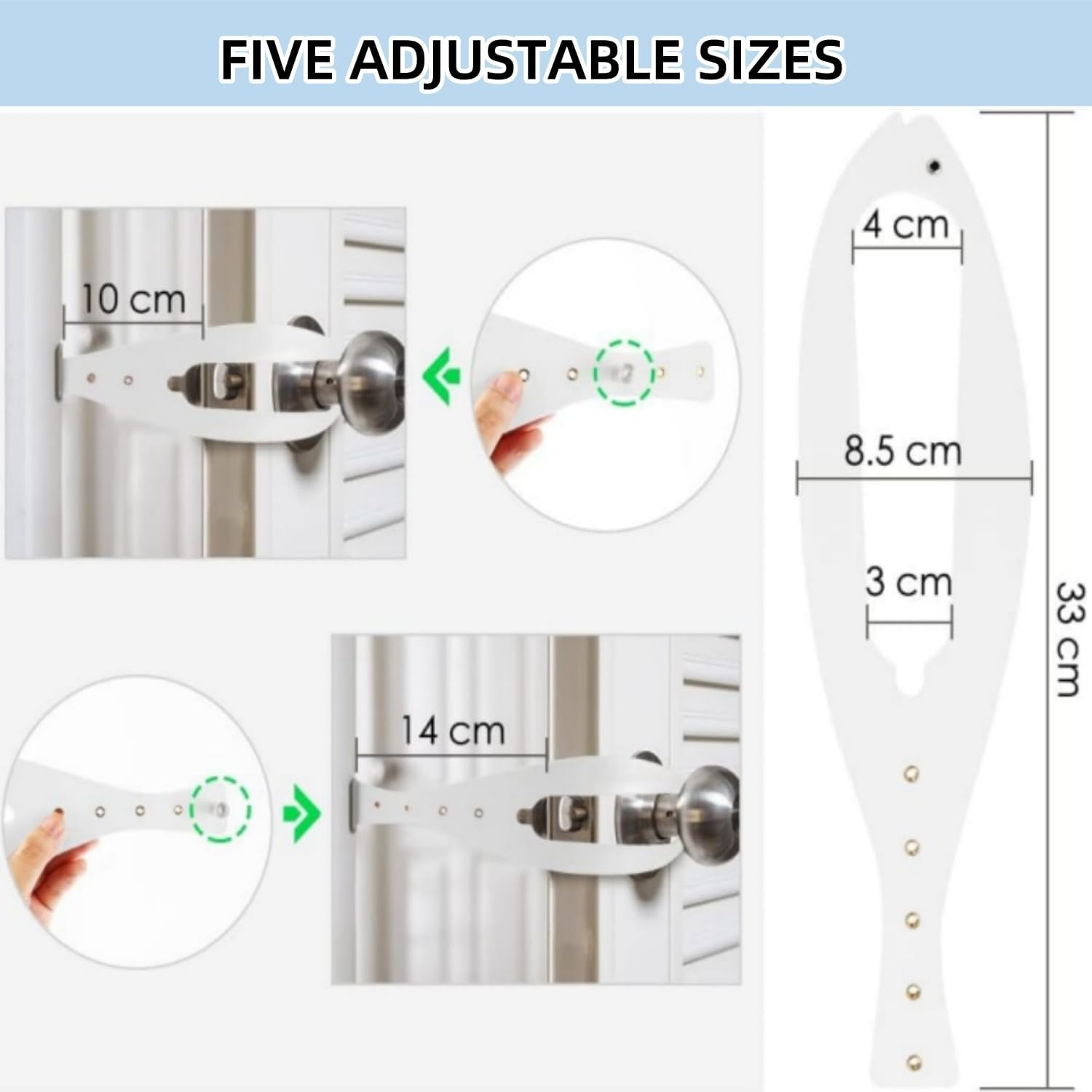 2PCS Cat Door Holder Latch, 5 Way Adjustable Cat Door, Indoor Interior Lock Strap Flex Latch Strap, Easy Way Cat Door Stopper to Let'S Cats in and Keeps Dogs Out of Litter & Food & Child Protection image number 4