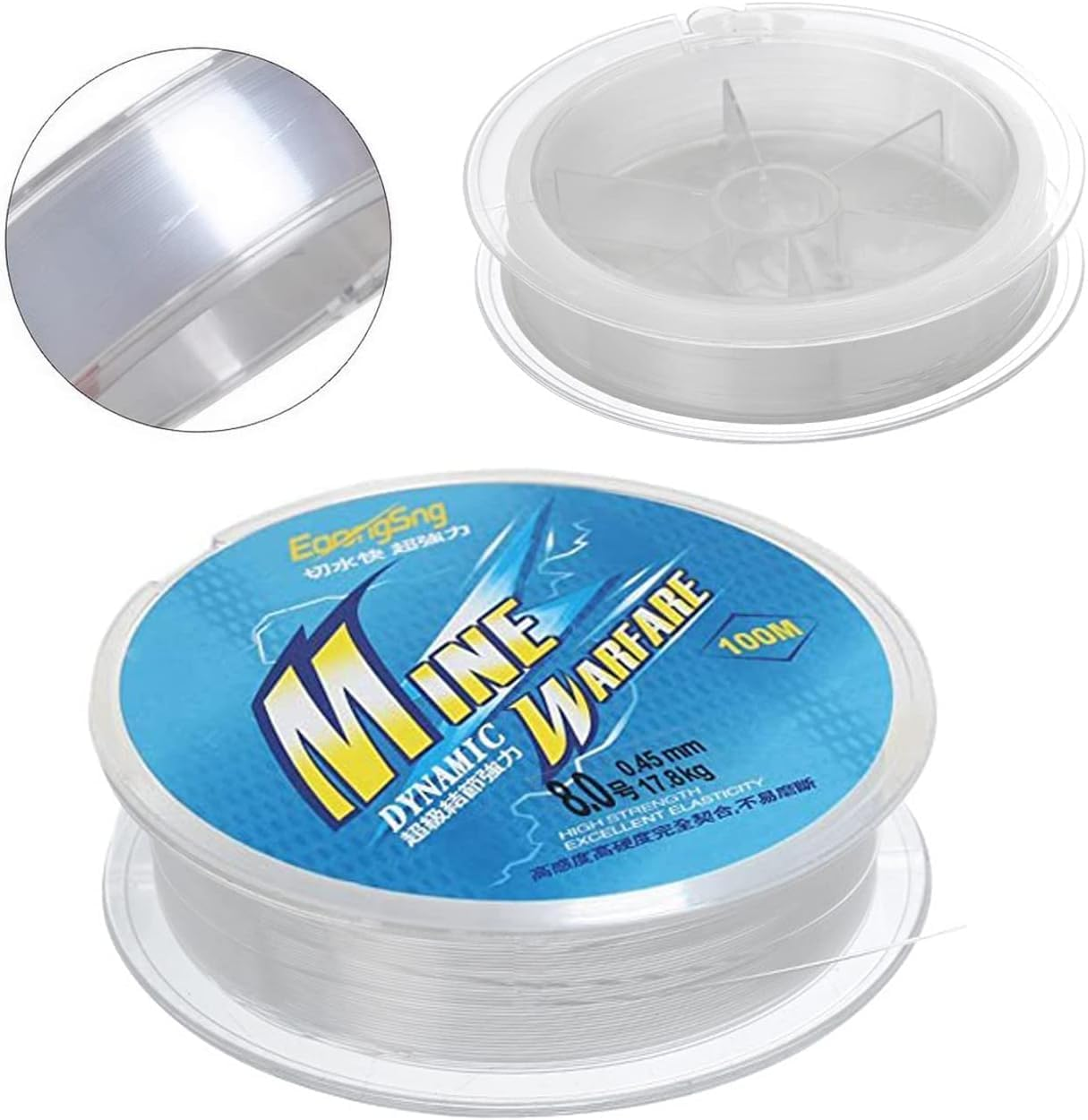 2 Roll Fish Line Nylon Thread Clear Fishing Wire for Hanging Decorations - Strong Clear String (Blue 8.0)