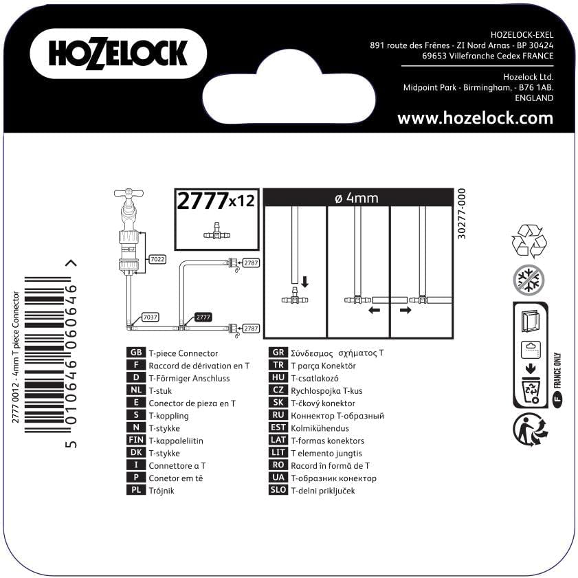 Hozelock T Piece 4 Mm Compatibility Connectors 10 Pieces Pack image number 2