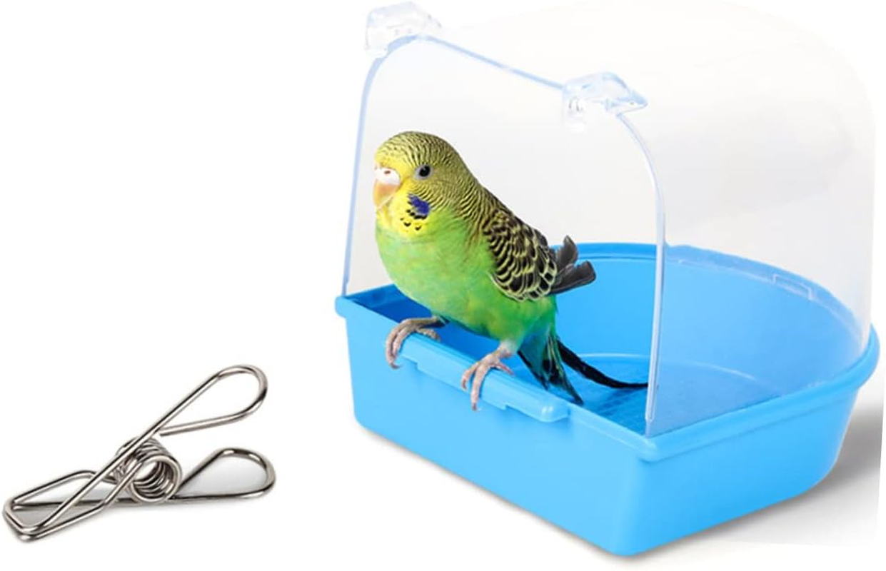 Bird Bath for Small Birds Covered Multi Cage Bird Bathlight for Canaries and Parrots Ideal for Bird Cages and Bathing Needs