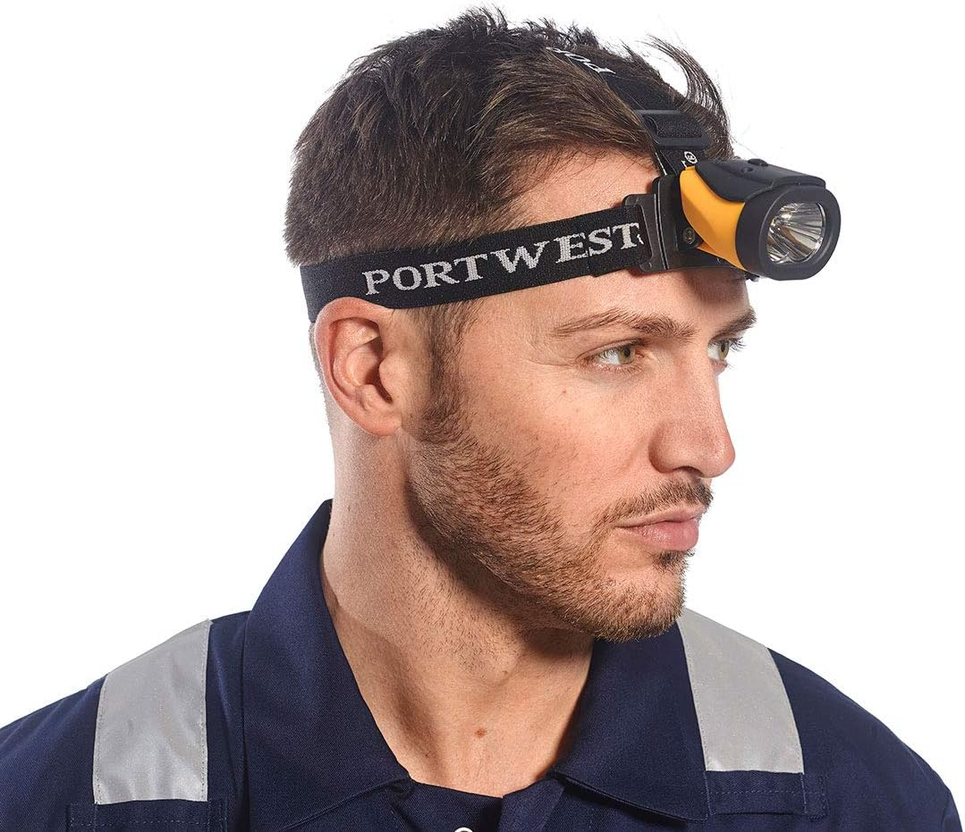 Portwest Mens Dual Power Head Light, Yellow/Black, One Size