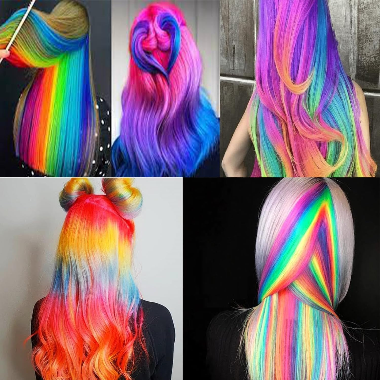 26Packs Color Hair Extensions Clip In, POIUNA 20Inch Rainbow Hair Extensions for Kids Clip in Hair Extension for Kids Girls Party Highlights Synthetic Hairpiece for Girls (13 Colors) image number 6