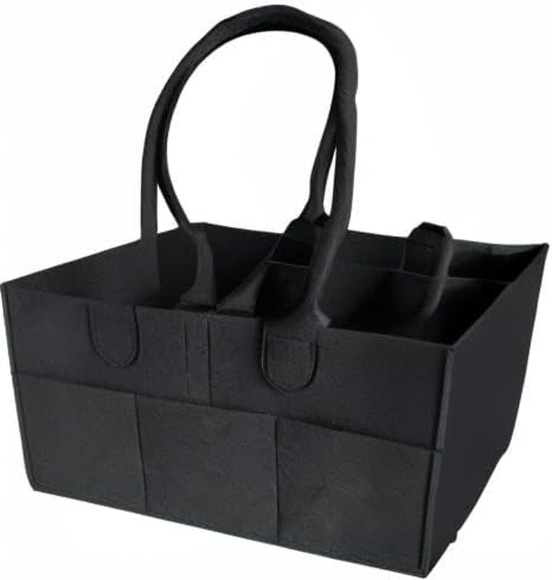 Baby Diaper Caddy Organizer: Portable Holder Bag for Changing Table and Car, Nursery Essentials Storage Bins Gifts for Baby Shower, Newborn Registry -Large（Black） image number 4