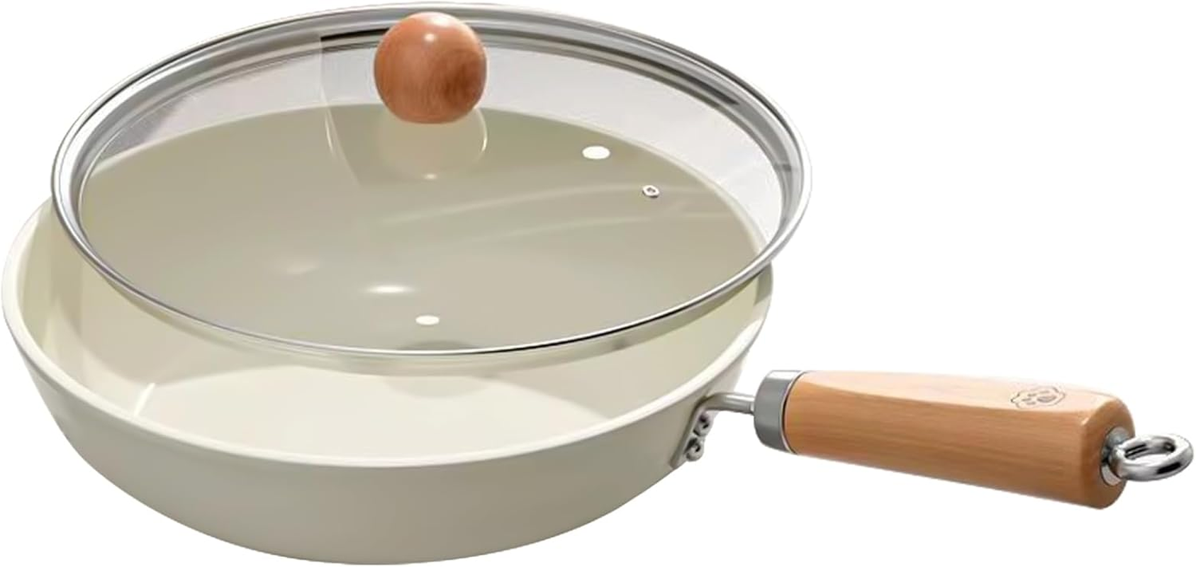 Nonstick Frying Pan Skillet, 24 CM Large Skillet with Lid, Ceramic Omelet Pan with Heat Resistant Handle, Skillet Induction Cookware for All Stove Tops, PFOA and Pfas-Free image number 2