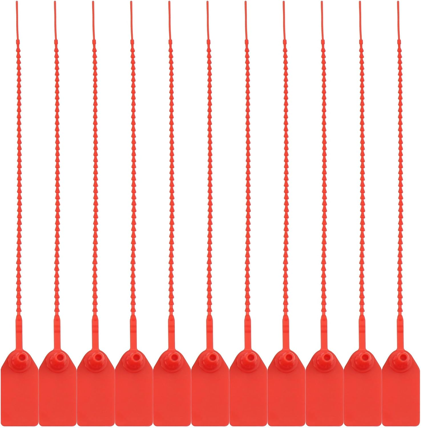 Cozy Core Plastic Tamper Proof Seals, 250Mm Disposable Self-Locking Zip Ties for Fire Extinguishers, Pull Tite Security Tags (Red) (100 Pack) image number 1