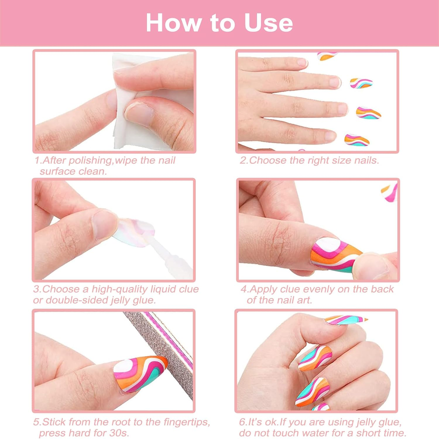 24PCS French Pink Kitty Press on Nails,Cute Kawaii 3D False Nails,Cartoon Y2K Long Length with Pearl and Bow Design,Trapezoid Coffin Fake Nails,Glossy and Full Cover Acrylic Nails for Women image number 5