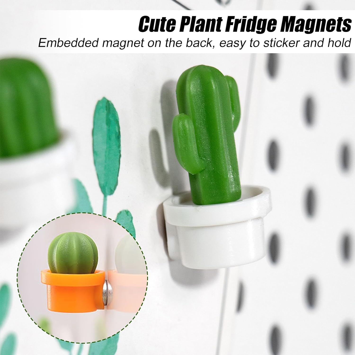 RETON 20Pcs Plant Fridge Magnets Decorative Refrigerator Magnets, Cute Cactus Magnets Mini Tropical Leaves Fridge Whiteboard Magnets, Plants Magnet Stickers for Fridge Home Office Decor (2 Styles)