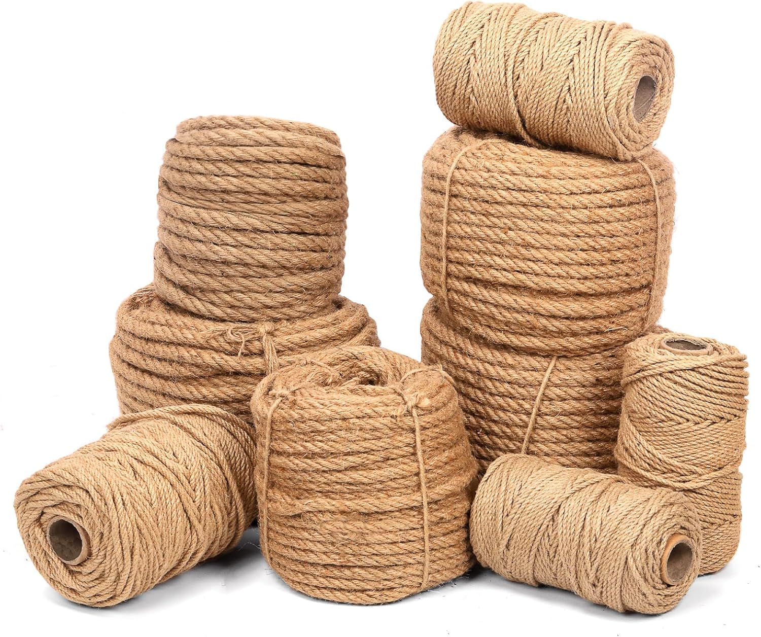 Glarks 5Mm X 328 Feet Natural Jute Twine, Well Braided Jute Rope Heavy Duty Thick Twine String Packing String Rope for DIY Gifts Wrapping Bundling Decoration Gardening Applications (5Mm X 328 Ft)