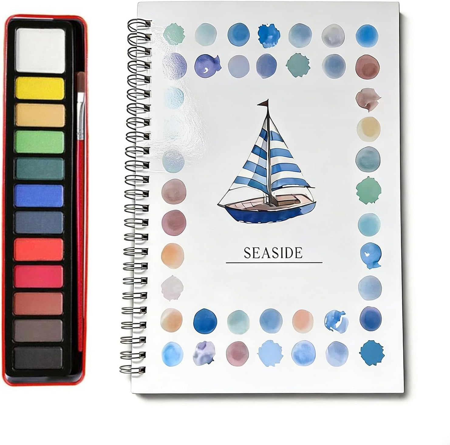 Water Colour Workbook for Adults&Beginners with 12-Color Paint Set and Brush - Premium Water Colour Painting Paper, Art Supplies Kit, Ideal Gift（Bouquets）