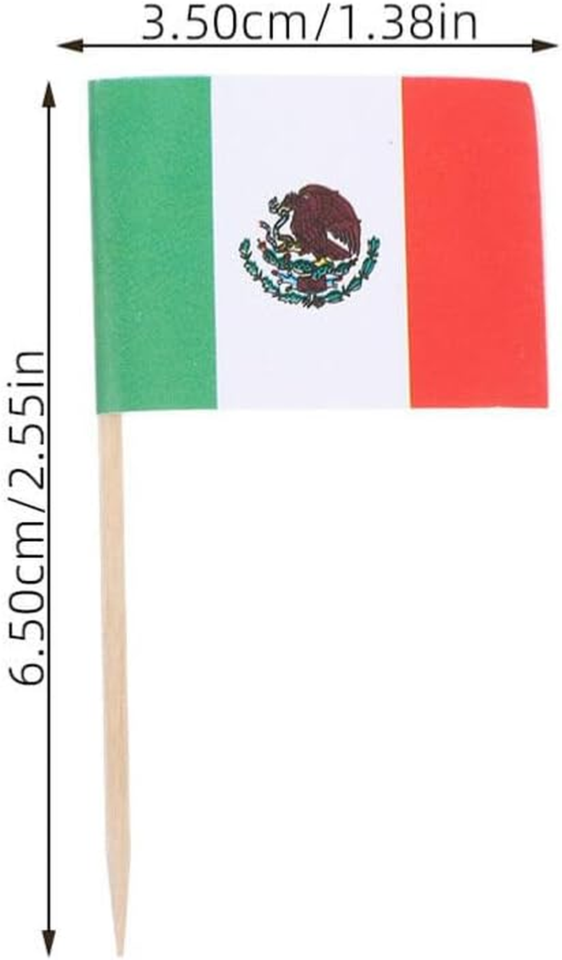 100Pcs Fruit Plate Decoration Wine Stick Mexico Flag Picks Decorative Fruit Toothpicks for Cupcake Dessert Party - Multi 2 image number 4