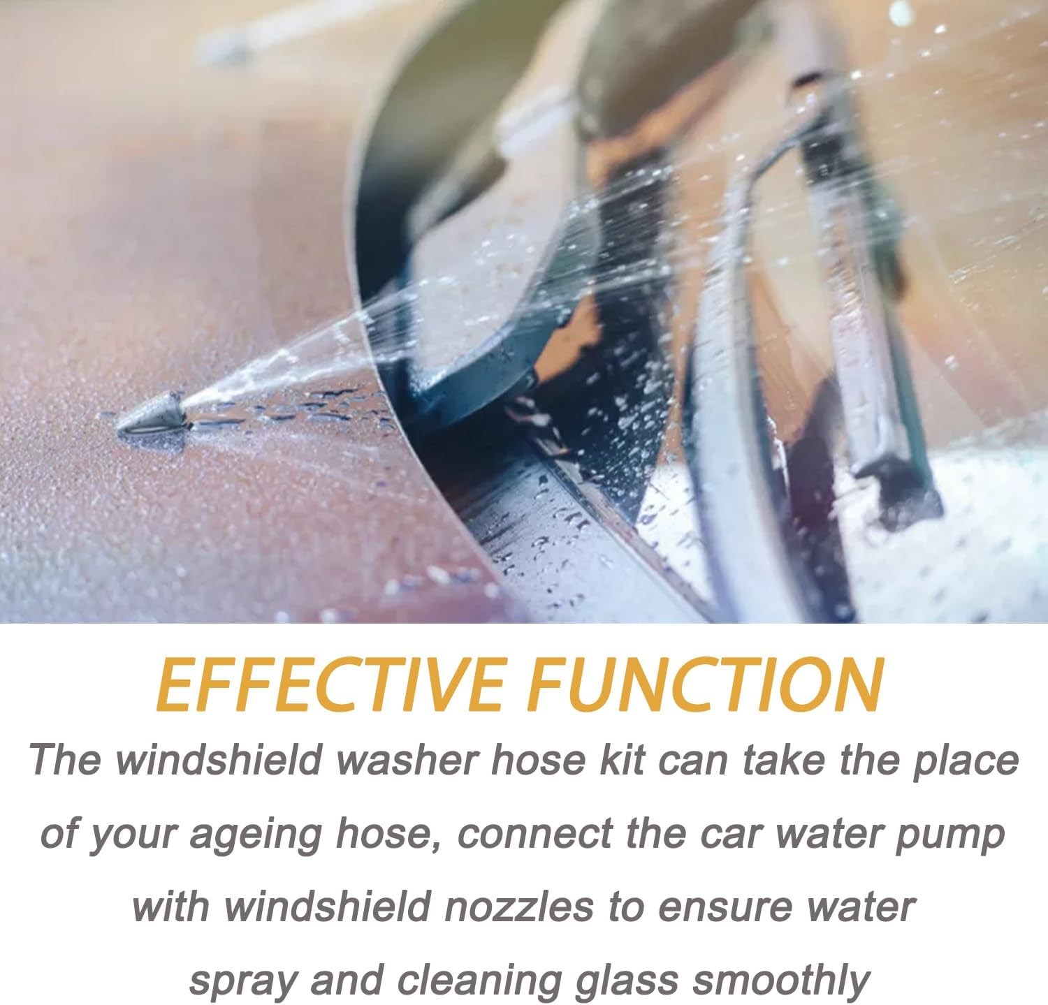 Windshield Washer Hose Kit - 4 Meter Universal Washer Fluid Hose with 12 Pcs Hose Connectors, Suitable for Most Windshield Washer Nozzle Installation, Connect Car Water Pump and Nozzles