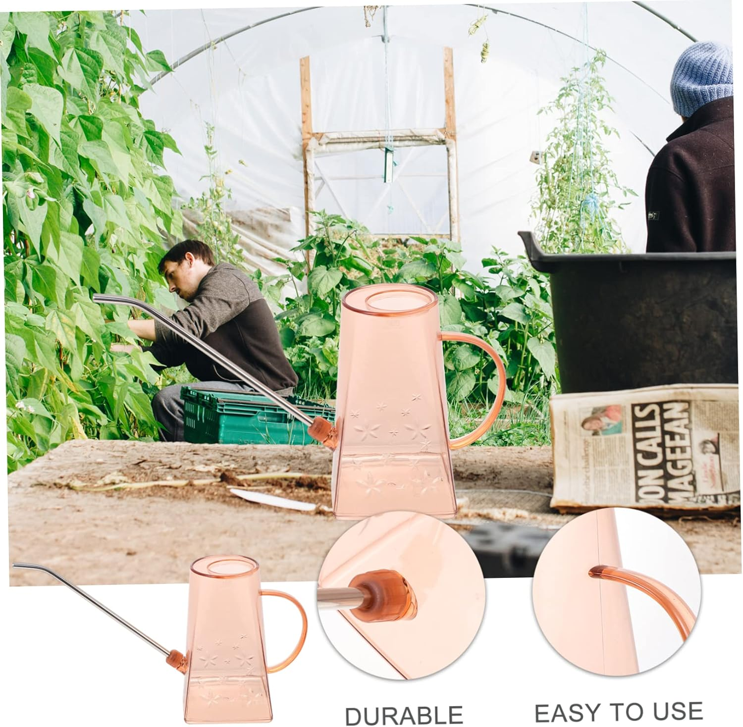 Garden Watering Can Long Spout Indoor Outdoor Succulent and Houseplant Care image number 2