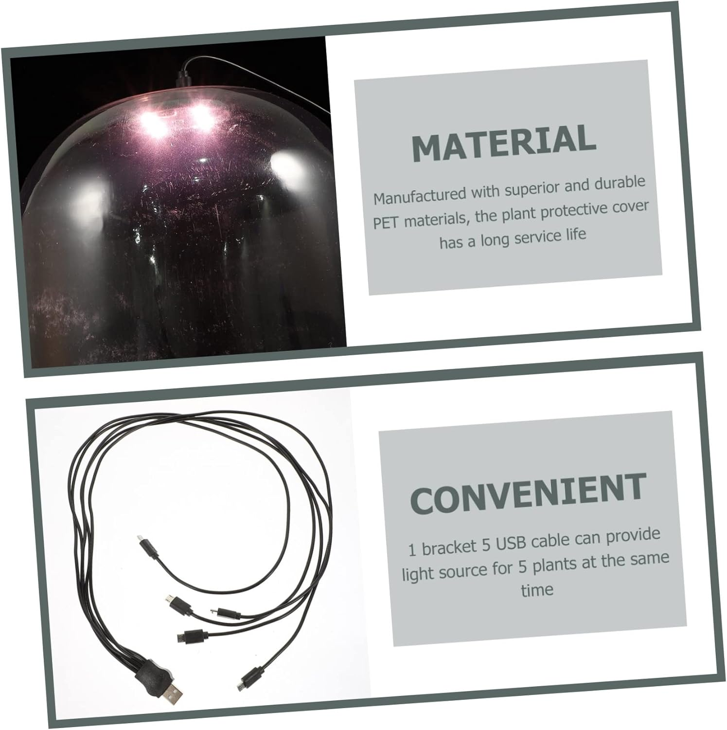 INOOMP 5Pcs Potted Plant Constant Temperature Cover Reusable Plant Dome for Greenhouse in Garden Humidity Domes image number 6