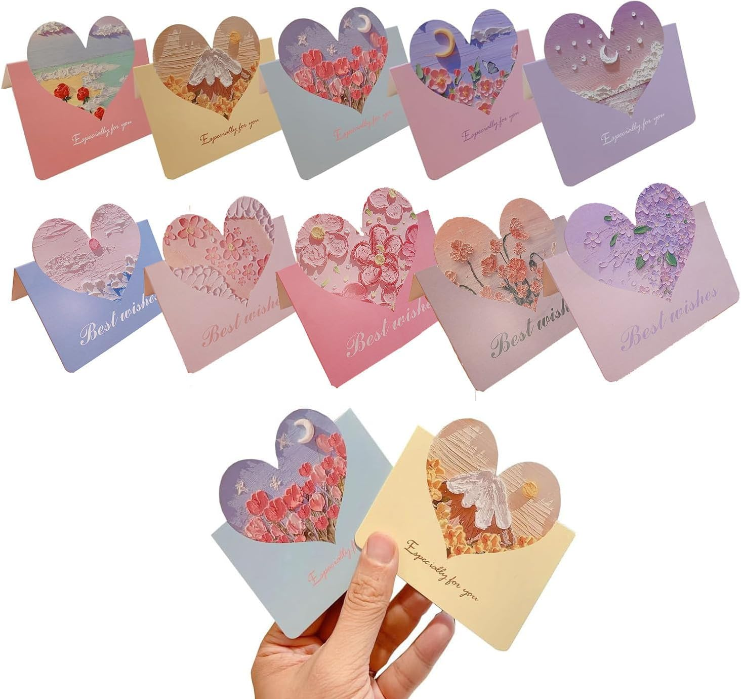 20 Pack Love Folded Greeting Cards,Love Letter Greeting Anniversary Card Gift Blank Stationery Paper Card for Valentine'S Day,Mother'S Day, Flowers, Birthdays, Thank You Returns, Weddings image number 1