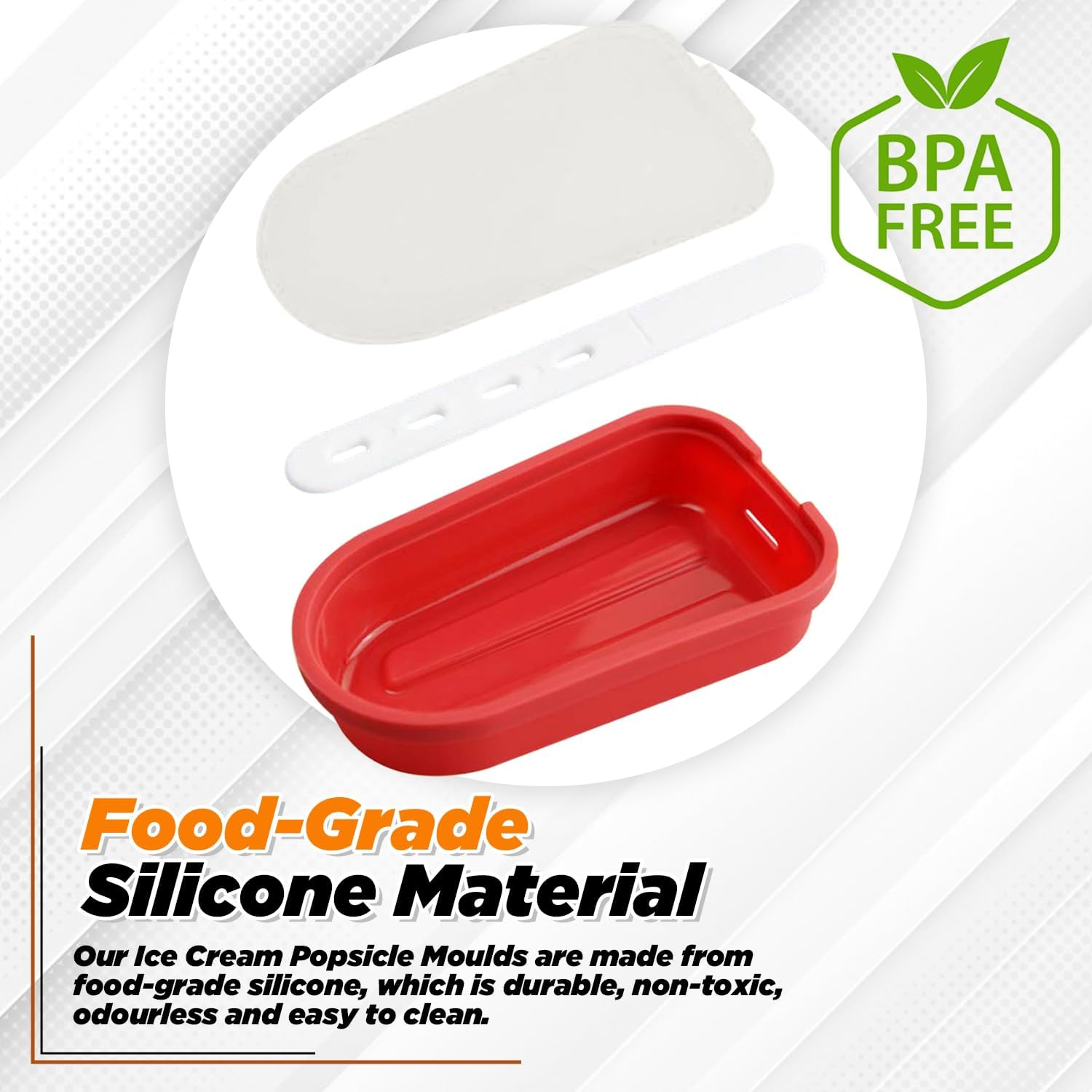 Stackable 4-Piece Multicolour Popsicle Moulds with Lids &ndash; 4 Cavities Silicone Ice Pop Moulds for Cakesicles, Cake Pops, Ice Cream &ndash; Bpa-Free, Easy Release, Bonus Extra Cover & Handle Included image number 5