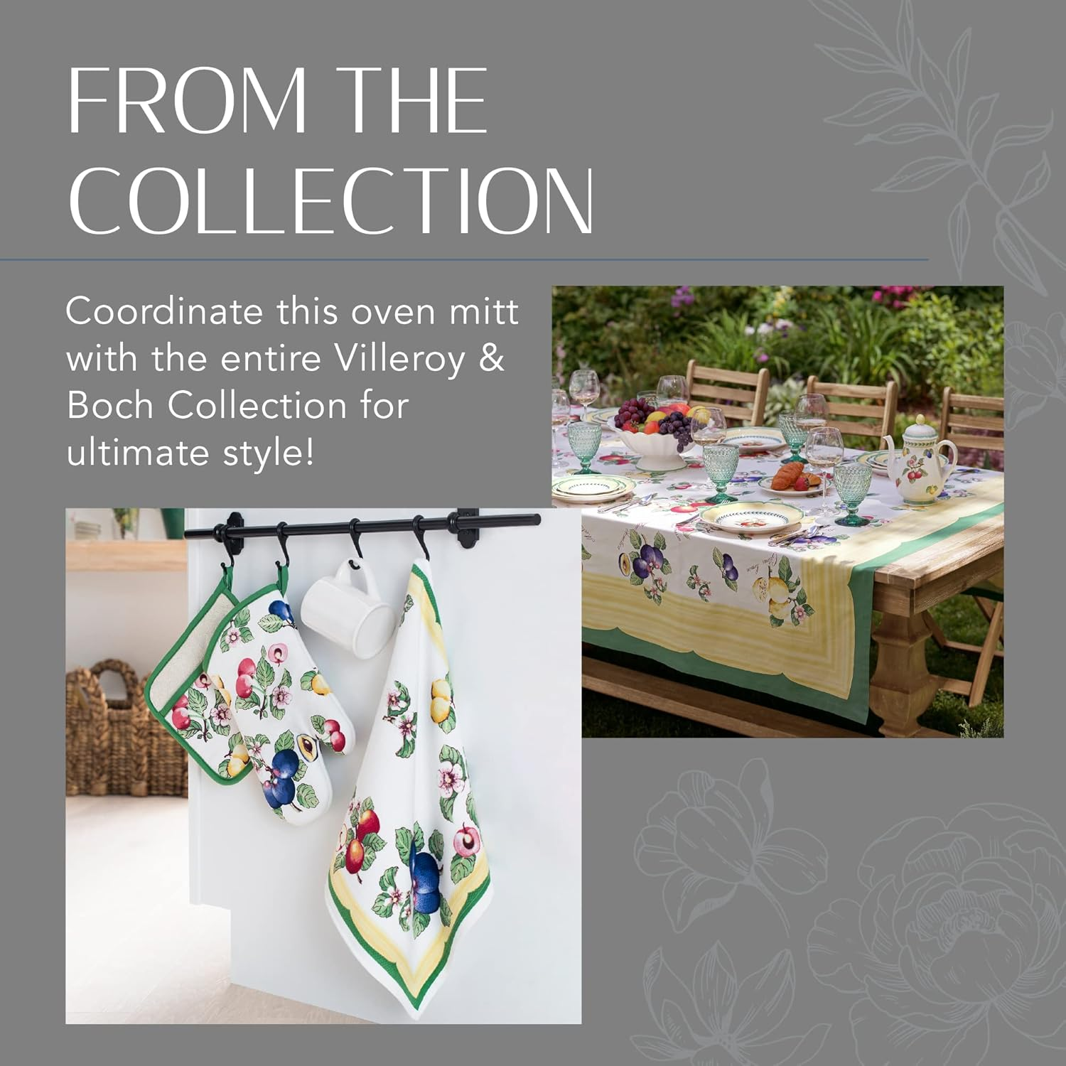 Villeroy and Boch French Garden Kitchen Oven, Cotton, Multi, 13" X 6" (Oven Mitt) image number 5