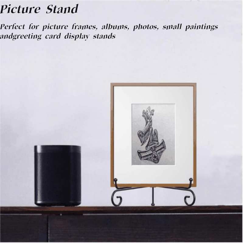 4Pcs Plate Stands for Display, Anti-Slip Iron Tabletop Display Stand, Foldable Metal Easel Stand Holder for Picture Frame, Decorative Plates, Photo, Collectibles, Artworks, Platter, Book(6In) image number 5