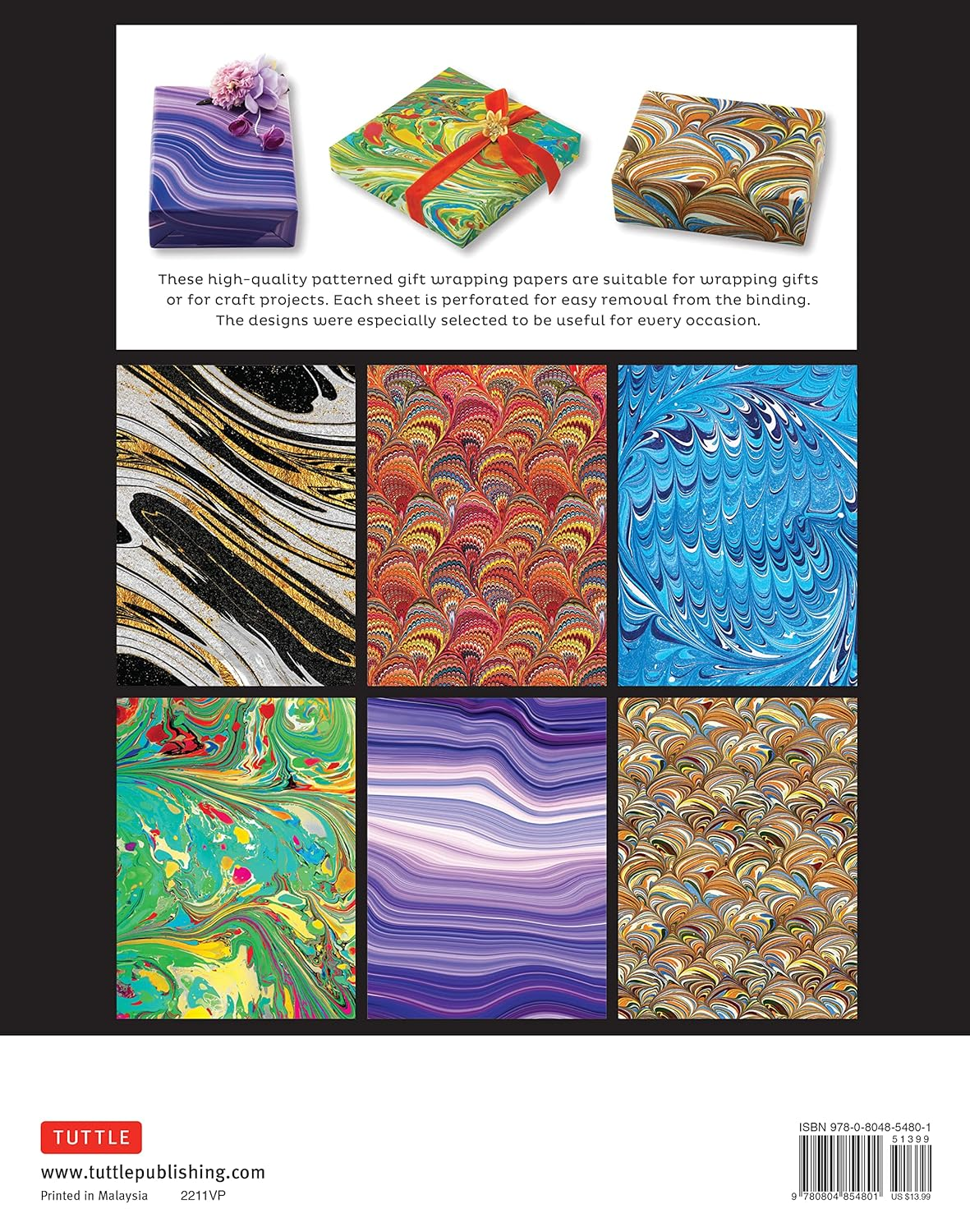 Marbled Patterns Gift Wrapping Paper - 12 Sheets: 18 X 24 Inch (45 X 61 Cm) High-Quality Wrapping Paper image number 6