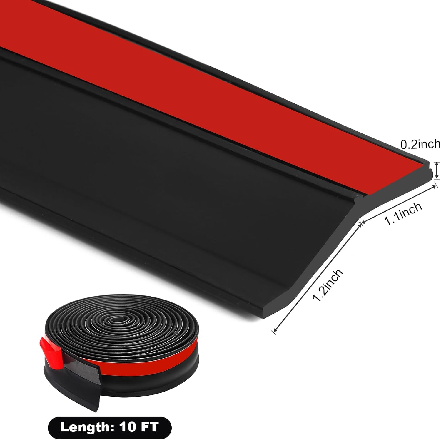 10FT Garage Door Seal Top and Sides Seal Strip, Rubber Weather Stripping Replacement, Weatherproofing Garage Door Seals with Adhesive Backed