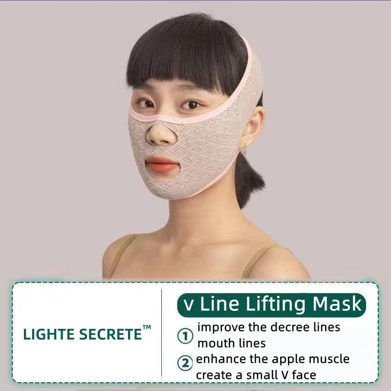 Beauty Face Sculpting Sleep Mask, Face Lifting Mask, V Line Lifting Mask, Double Chin Strap Face Sculpting Chin Lifting Face Mask, Chin up Face Lifting Belt Mask (1 Pack, Pink) image number 1