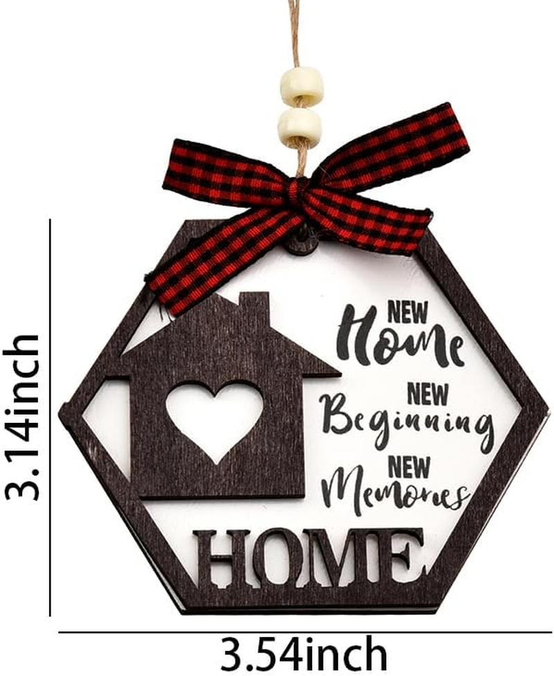 House Warming Gifts New Home Ornament for Women Men Friends Coworker Family New Home Gifts for Home Decor Gifts for Housewarming Wooden Hanging Ornaments image number 4