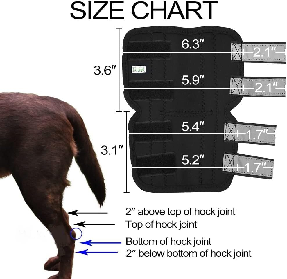 Dog Leg Braces for Back Leg,Dog Back Leg Support Brace with Dual Metal Strips,Dog Leg Brace with Reflective Straps,Dog Knee Brace for Luxating Patella (XL, Black)