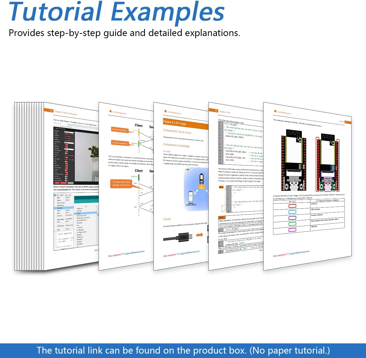 Freenove ESP32 CAM Dev Board Kit, Dual-Core 32-Bit 240 Mhz Microcontroller, Onboard Camera Wifi+Bt, Python C Code, Example Projects Tutorial image number 4