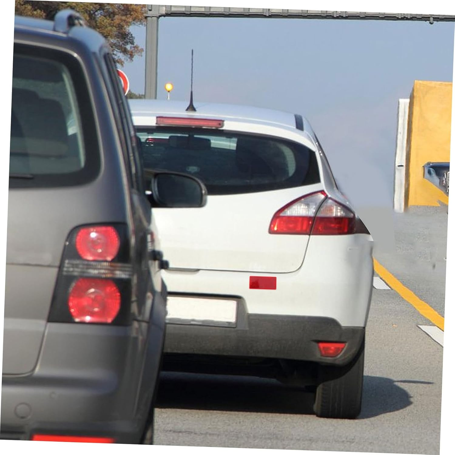 Trailer Adhesive Reflectors Rectangle Reflective Warning Stickers Red Self Adhesive Vehicle Reflective Tape for Truck and Car Safety Exterior Accessories image number 1