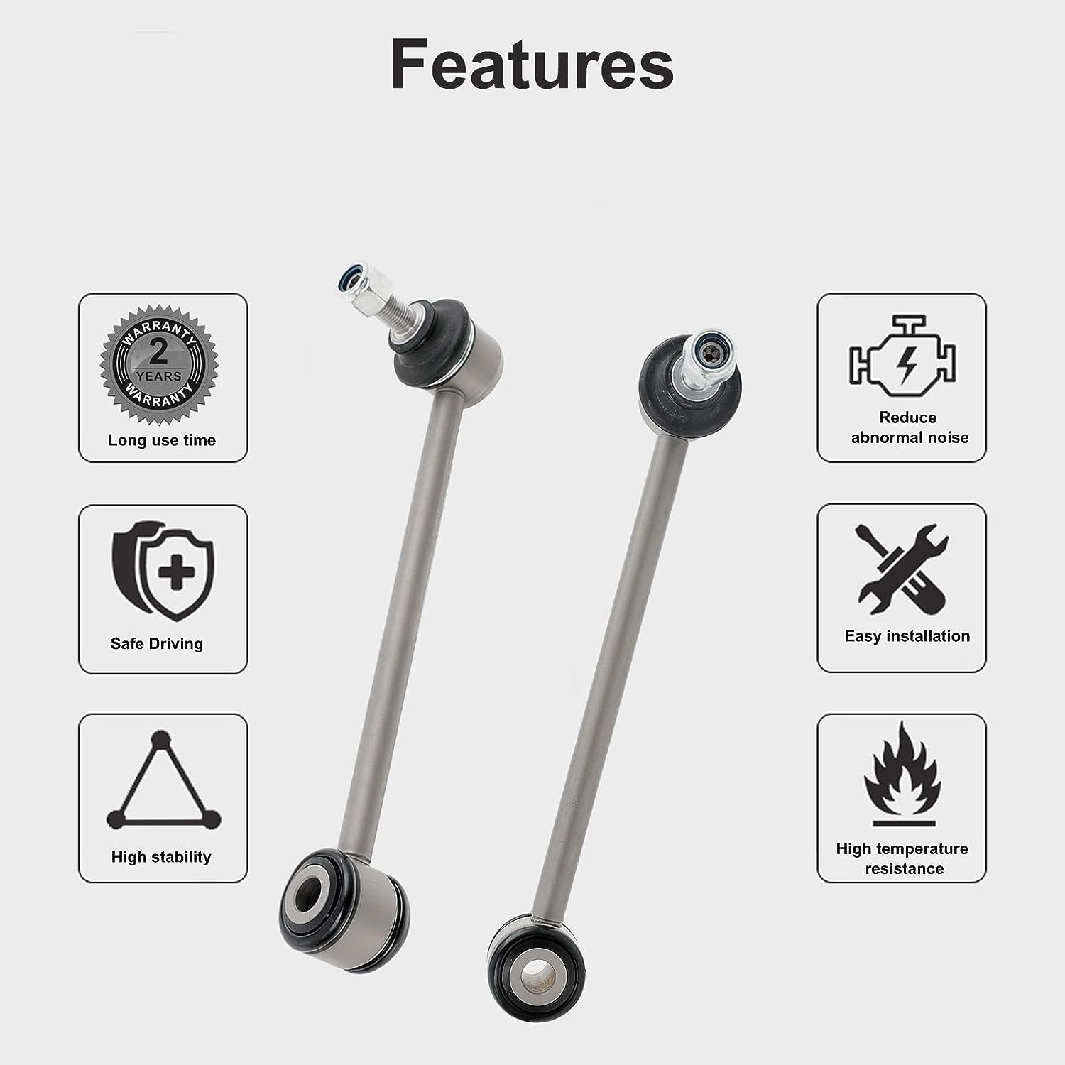 Jk Jl Front Stabilizer Bar Link Kits for Jeep Wrangler 2007-2020 (1-2.5" Lift) image number 3