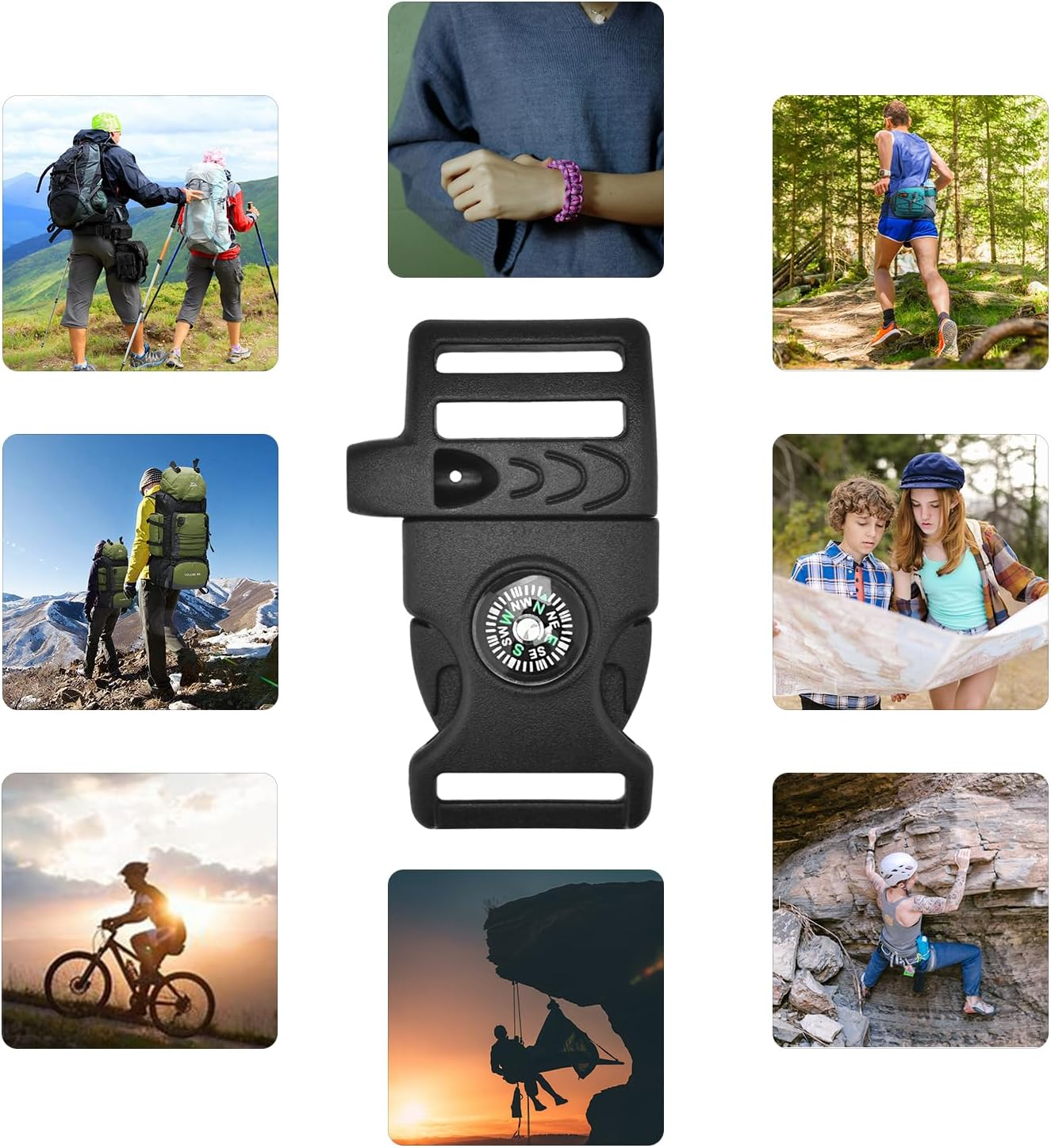 Paracord Buckles, Compass Buckle for Bracelets Clasp Clip Outdoor Camping Emergency Survival Travel Accessories - 10Pack 5/8Inch Khaki image number 4