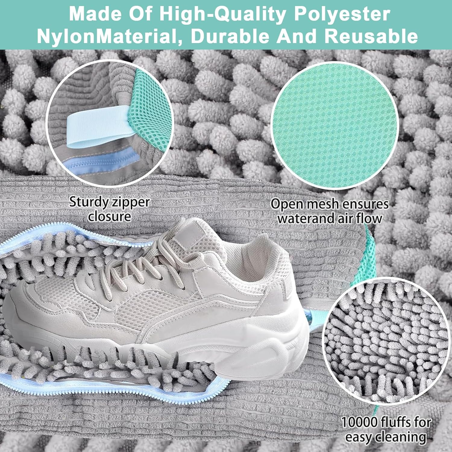 Shoes Laundry Machine Bag,Tuoyi 1 Pack Wrap-Around Washer and Dryer Zipper Storage Bag,Reusable Shoe Washing Bags for Washable Shoes