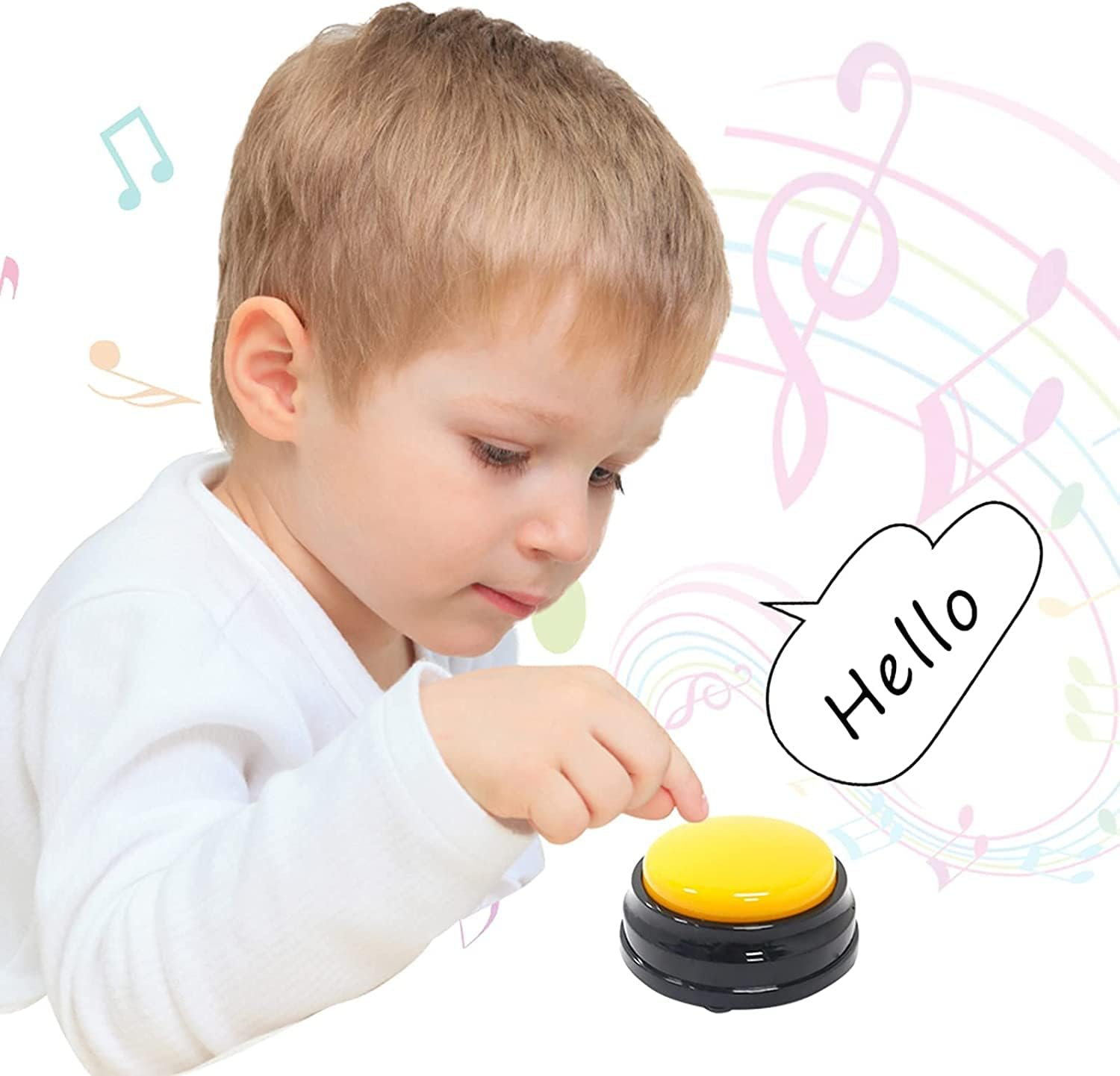 Dog Buttons for Communication, 4 Packs Talking Button Set, 30 Second Voice Recordable Pet Training Buzzer, Speaking Buttons Teach Your Pet to Talk image number 6