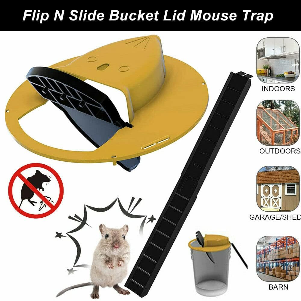 N Flip Slide Bucket Lid with Ladder Mouse Catcher Humane & Lethal Multi-Catch Trap for Mice & Rats &ndash; Automatic Reset, Holds 30+ Mice &ndash; No Mess, Safe for Pets & Kids (1X) image number 5
