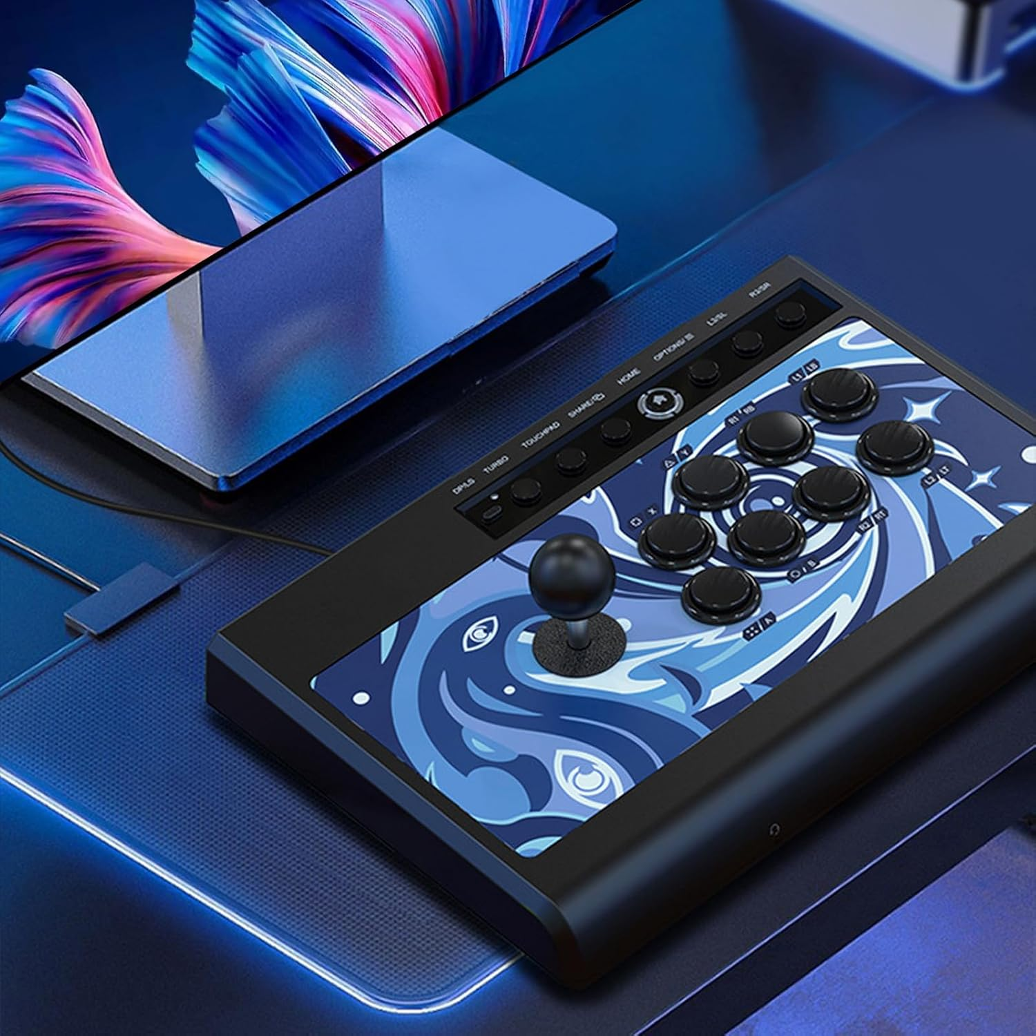 Fighting Stick Controller, DP LS Two Modes Fight Stick Joystick, 360&deg; Wide Angle Game with Non Slip Rubber Base, for for for Lite, PC image number 4