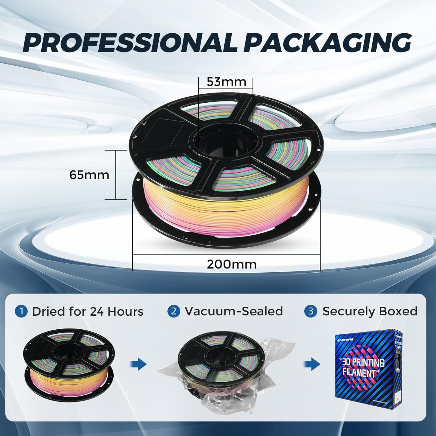 FLASHFORGE 3D Printer Filament, Rainbow Candy HS PLA 1.75Mm, 500Mm/S High-Speed Printing, +/- 0.02Mm Accuracy, 1Kg Spool (2.2Lbs), Compatible with Most FDM 3D Printers - Burnt Titanium image number 7