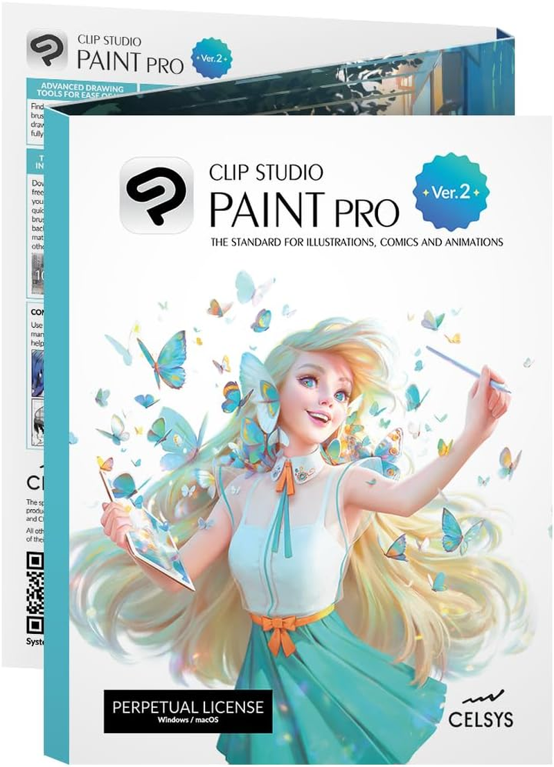 CLIP STUDIO PAINT PRO - Version 2 | Perpetual License | for Microsoft Windows and Macos