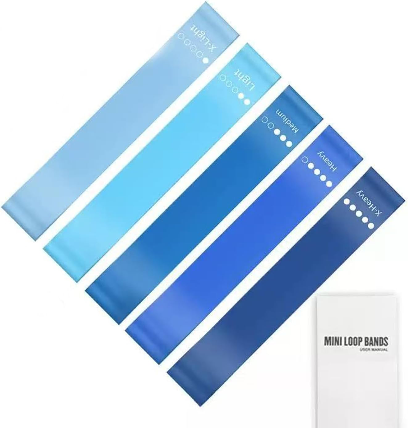 Exercise Bands Set of 5 Rubber Latex Anti-Slip, Resistance Bands, Pilates Flexbands for Workout, Stretching, Physical Therapy, Yoga and Home Fitness With image number 3