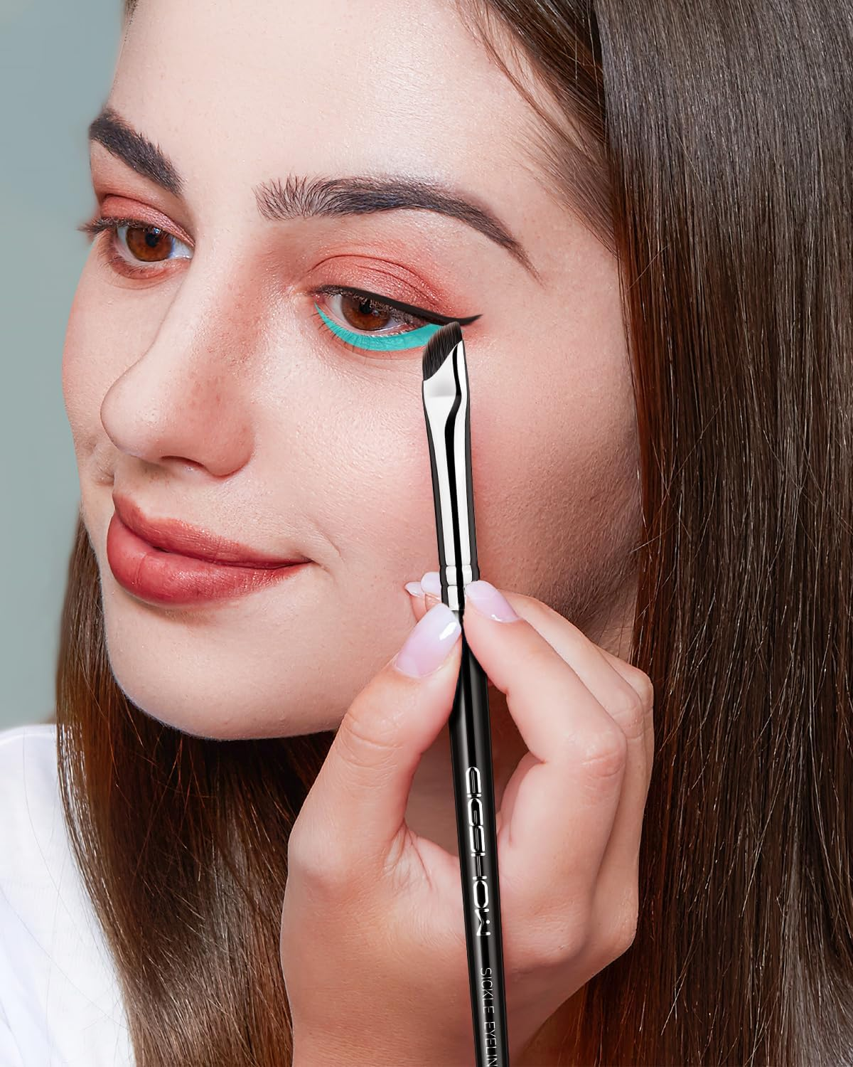 Eyeliner Brush, EIGSHOW Sickle Angled Gel Eyeliner Makeup Brush for Precise Eye Liner, Eyebrow, Eyelid with Ultra Thin Curved Vegan Bristles (E865) image number 6