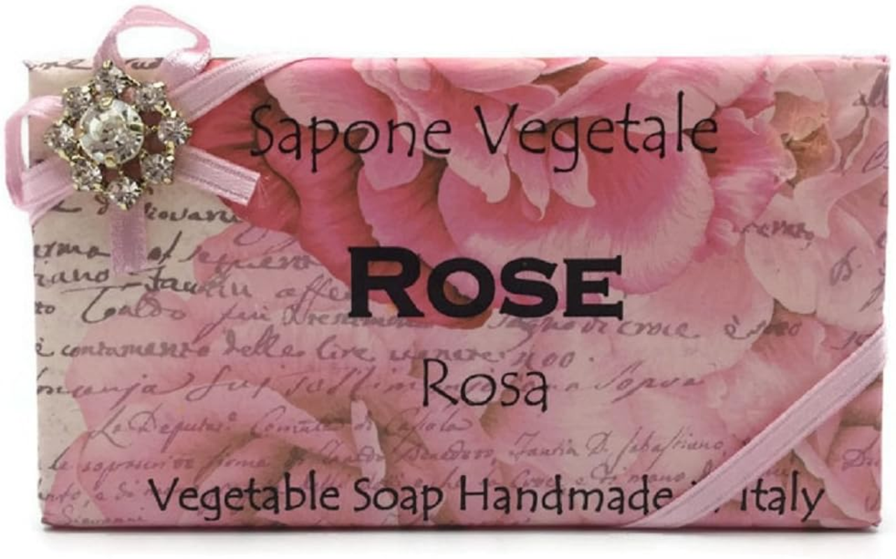 Alchimia Jewelled Rose Vegetable Soap Handmade in Italy - 310Ml Soap Bar