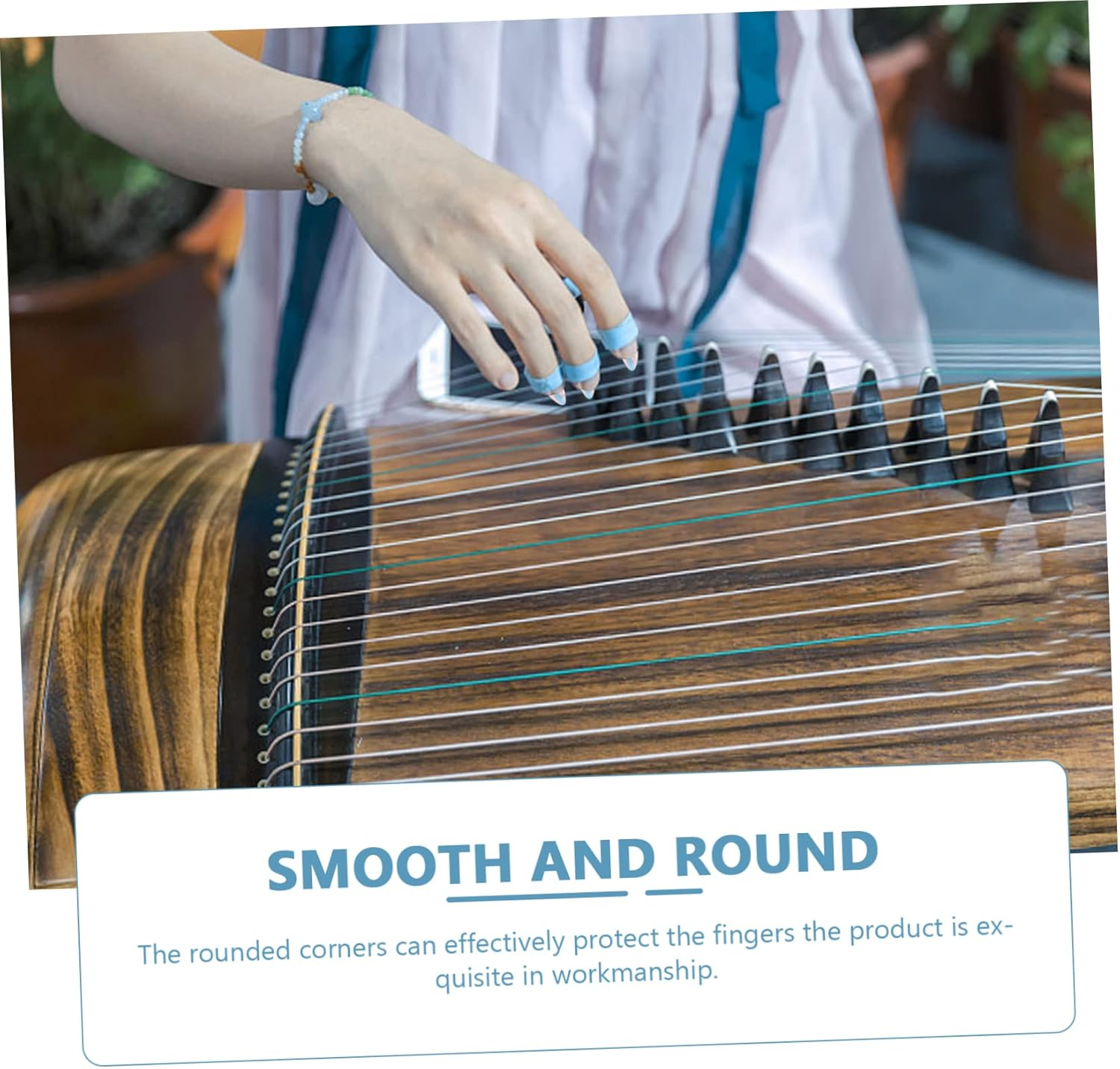 Vaguelly 8Pcs Guzheng Nail Covers Soft Comfortable Fingertip Protectors for Musical Instruments Double-Sided Medium