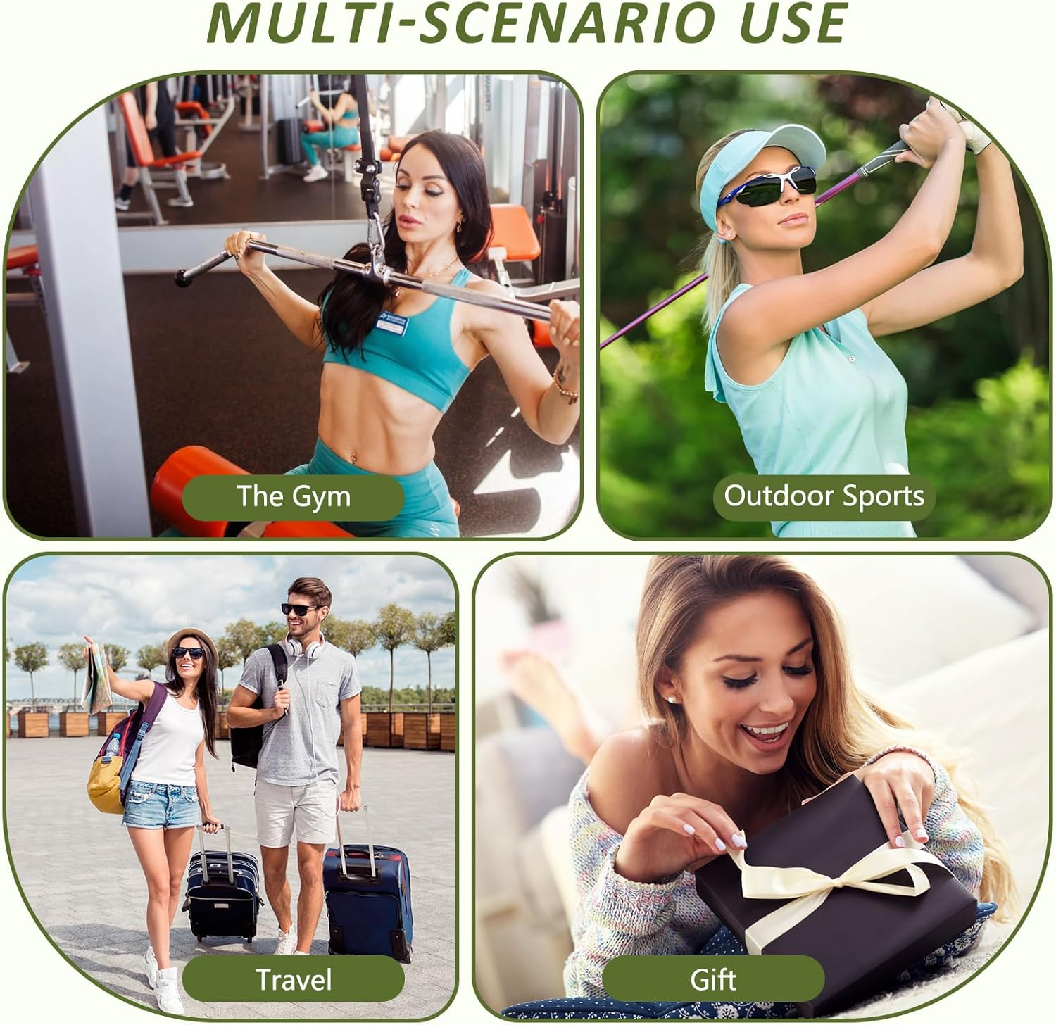 Magnetic Gym Bag for Men and Women, Magnetic Water Bottle Holder for Gym, Small Gym Bag, Gym Gifts for Women and Men, Green, up to 40 Oz, Movement image number 6