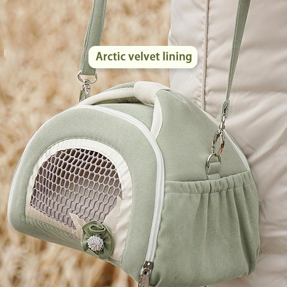 Small Animal Travel Bag,Guinea Pig Carrier,Hamster Carrier Bag,Animal Case,Breathable Animal Space,For Chinchilla Hamster Bird Bunny Hedgehog Sugar Glider Gerbil Ect. image number 2