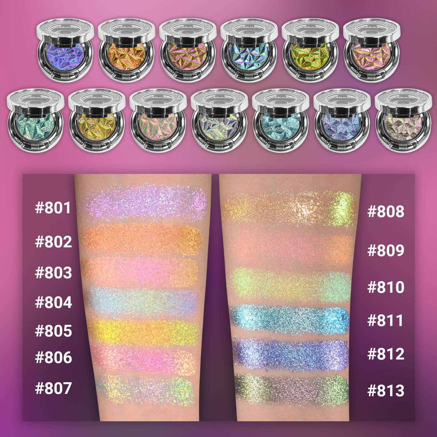 CHARMACY Multichrome Eyeshadow, Insane Shifters Chameleon Eyeshadow, Creates High-Impact, Glitter Metallic Eye Looks, 100% Vegan and Cruelty Free, 1.9G (#809) image number 1