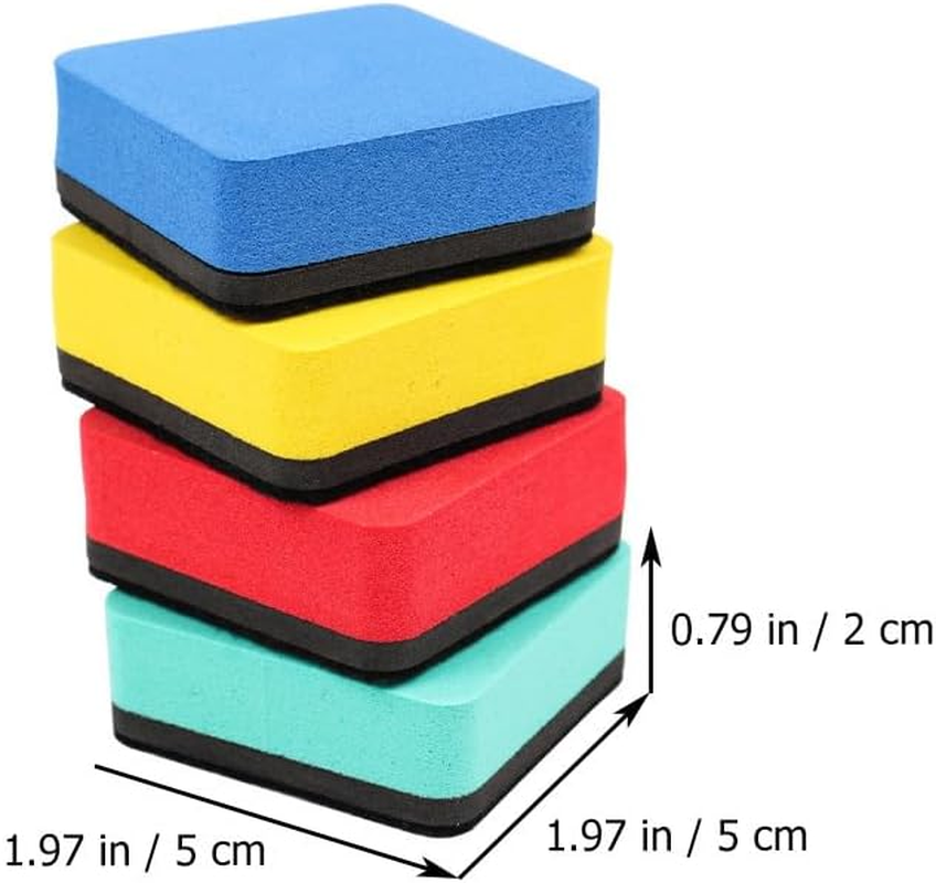 Operitacx 24Pcs Magnetic Dry Erasers Eva Felt Board Erasers for Classroom Office Home Use Teacher Supplies for Whiteboards and Chalkboards image number 3