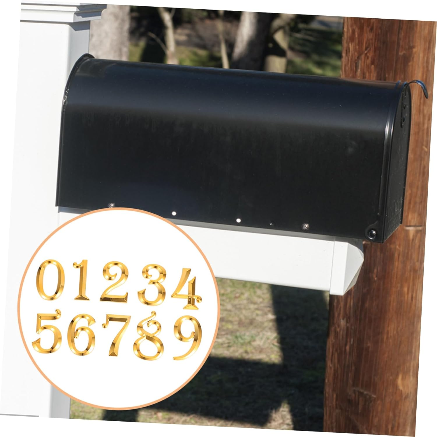 10Pcs Mailbox Numbers Sticker: Die Vinyl Number Decal Self Adhesive Address Signs for Mailbox Signs Window Door Cars Trucks Address image number 4