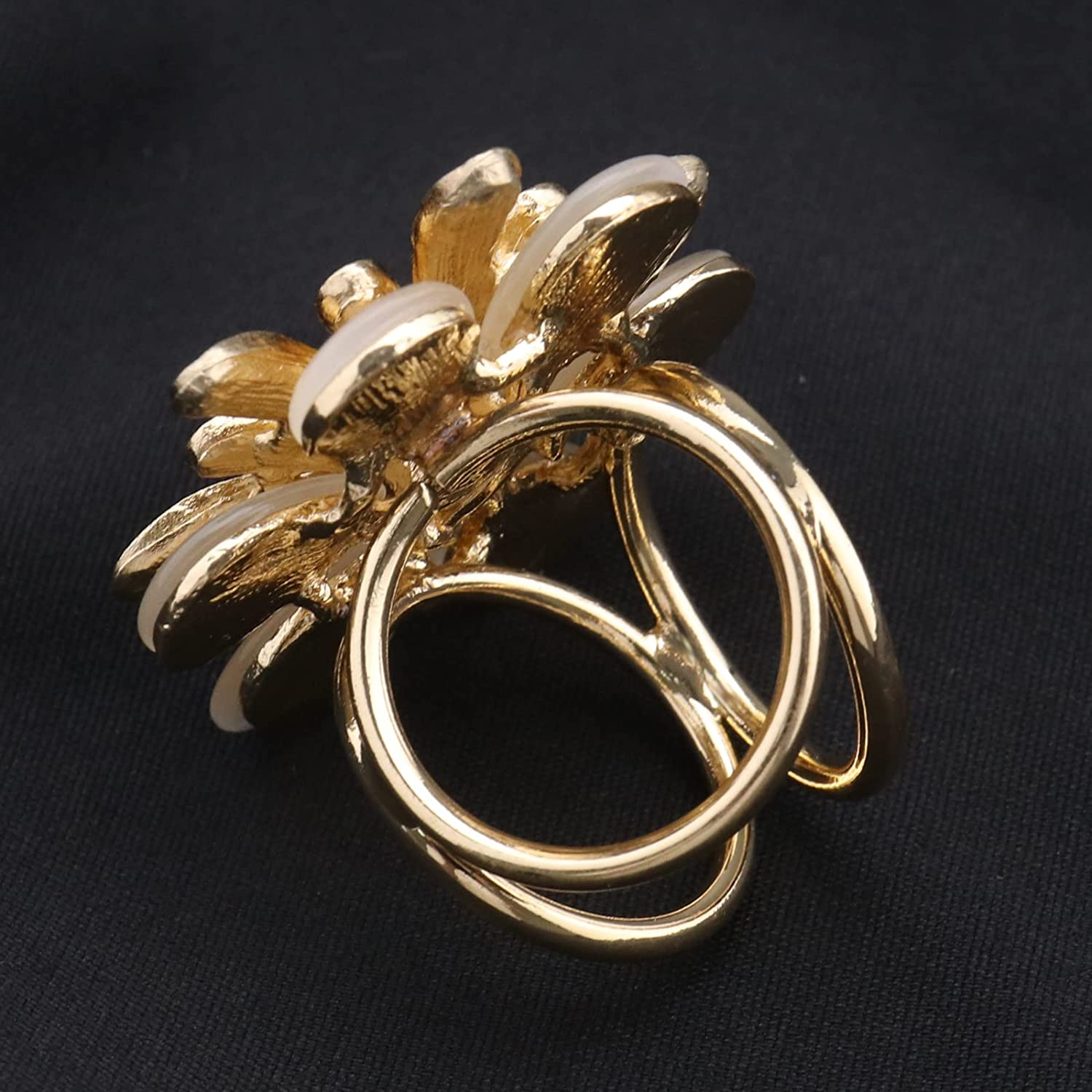 Ecsing 8PCS Rhinestone Scarf Buckle Pearl Neckerchief Holder Ring Silk Scarf Clasp Blouse Clip Wrap Clamp Shawl Holder Clothes Decoration Supplies for Women