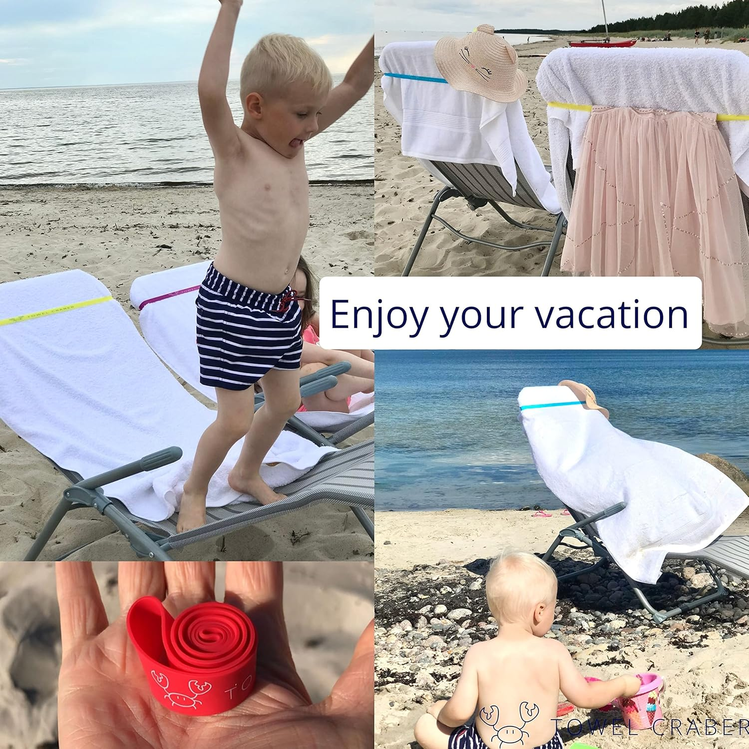 Towel Bands (6 Pack), Made of Sun-Resistant Silicone, a Great Alternative for Beach Towel Clips. Cruise Essentials, Cruise Accessories Must Haves image number 3