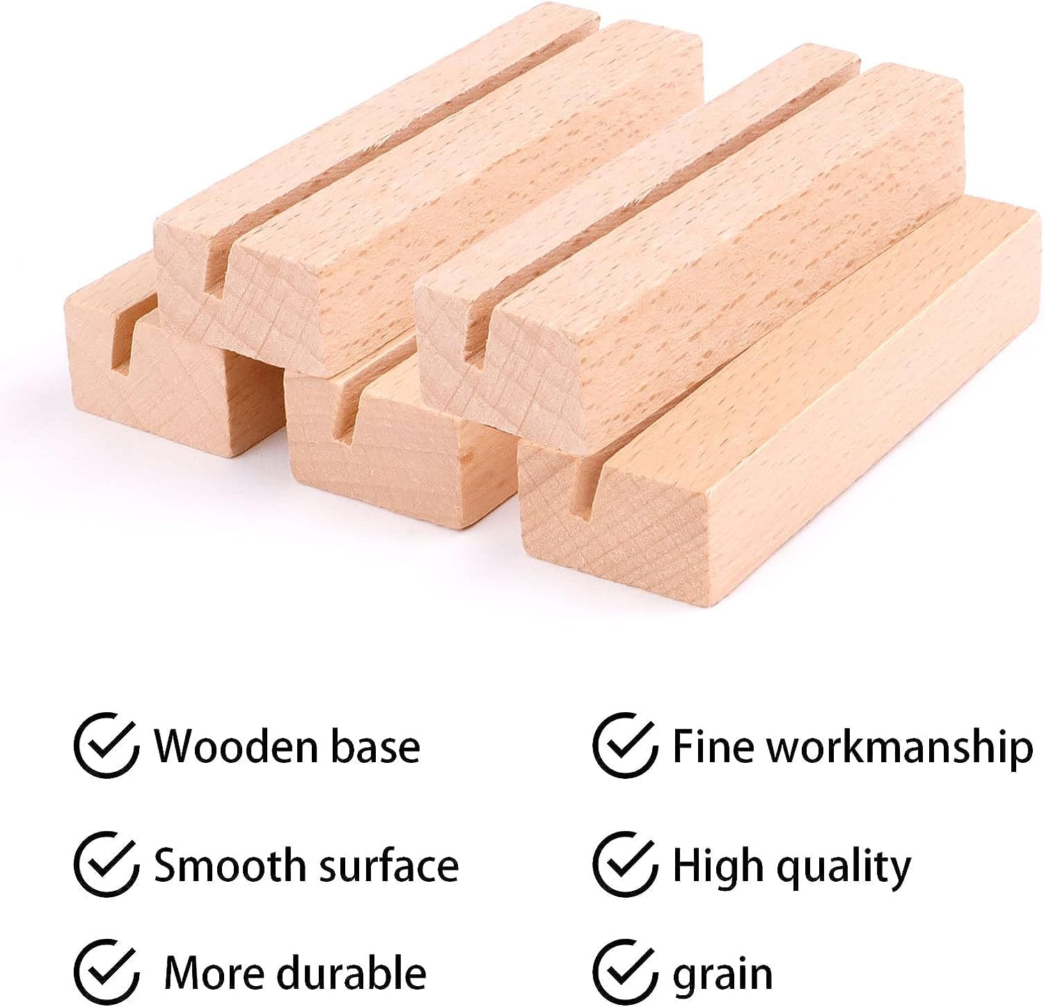 20Pcs Table Number Holders Stands, Wood Sign Holders for Wedding Table Numbers, Menu Holder Place Card Holders for Display Name Card Photo Memo image number 5