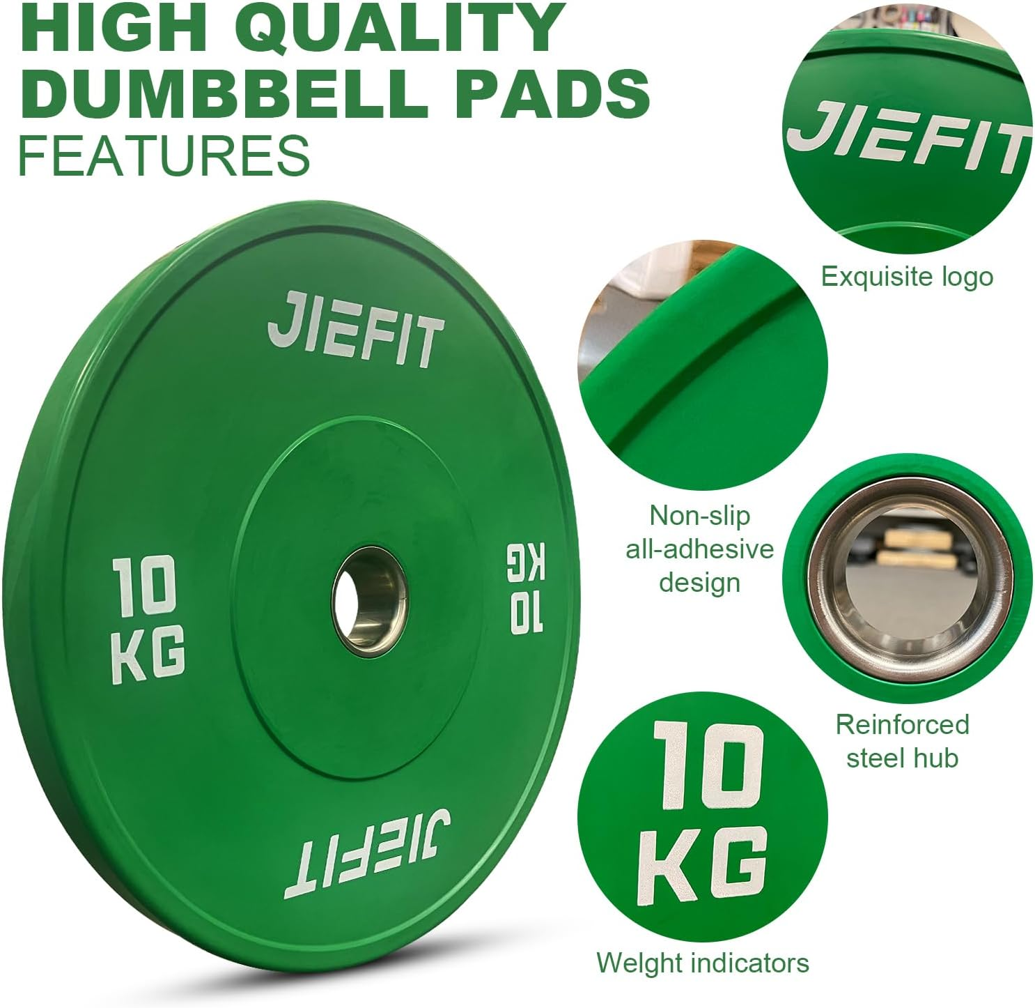 Olympic Bumper Barbell Weight Plates Rubber Bumper Plates ,50Mm Hole Steel Hub Bumper Plates Durable Weightlifting Plate for Bodybuilding, Strength Training, Weightlifting, Crossfit Fitness Gym Equipment image number 5